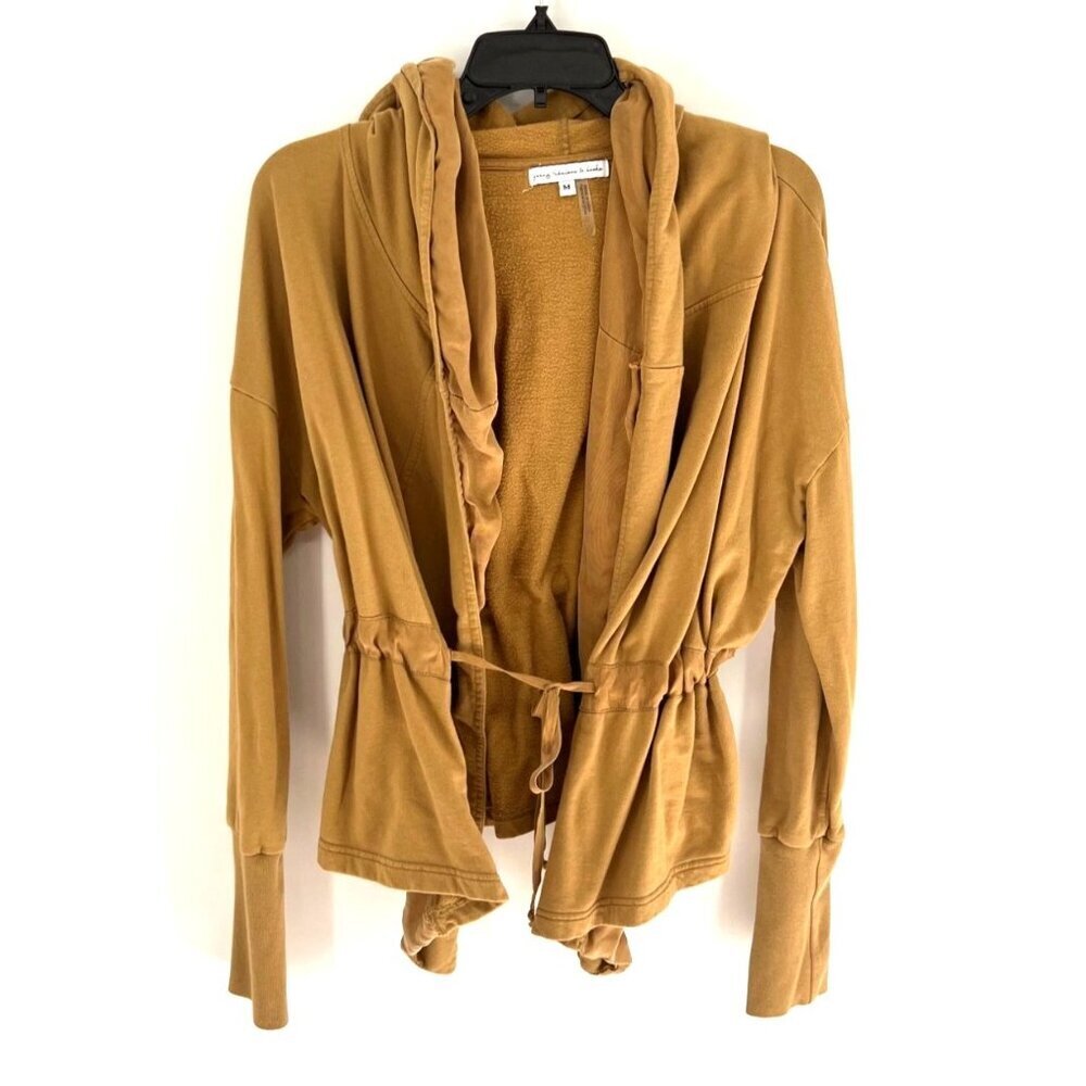 Young, Fabulous, and Broke Womens Drawstring Jacket Size Medium Mustard Yellow